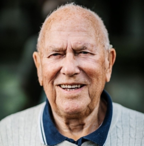 Elderly man smiling